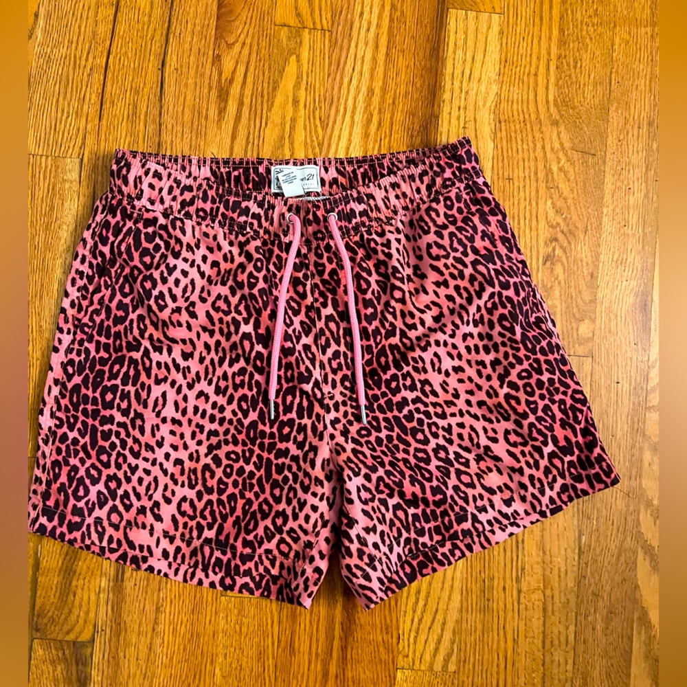 Leopard print swimming shorts